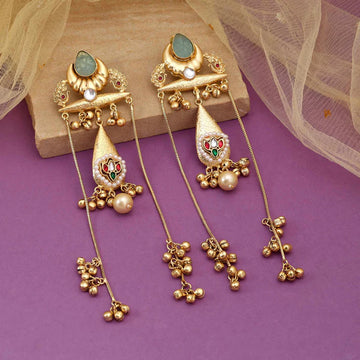 Elegant Sky Blue Handmade Kashmiri Earrings for Party & Festival Wear